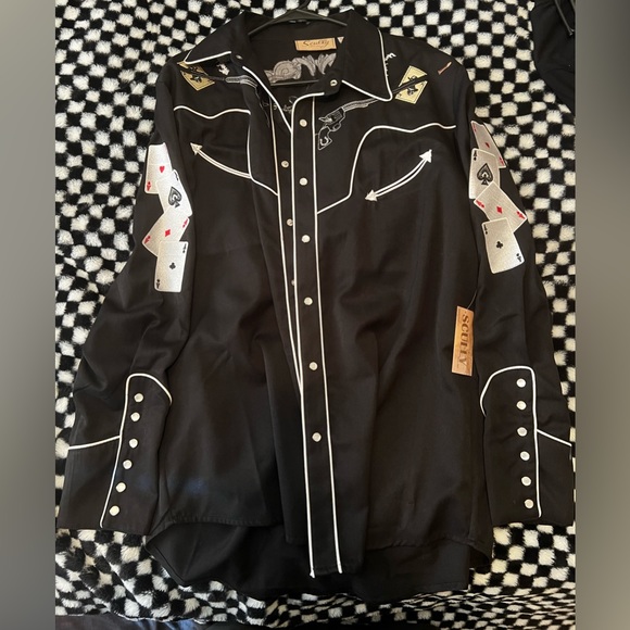 Scully Other - Scully Cowboy flannel with ace cards,guns and smoking scull never has been worn